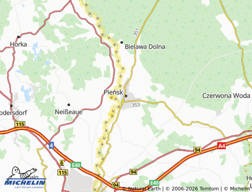 MICHELIN Pieńsk map - ViaMichelin