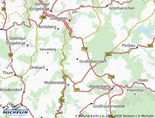 MICHELIN Großolbersdorf map - ViaMichelin