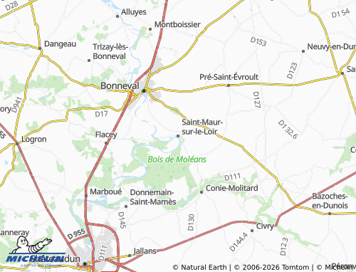 Carte MICHELIN Saint-Maur-sur-le-Loir - ViaMichelin