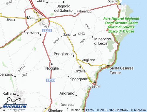 MICHELIN Poggiardo map - ViaMichelin