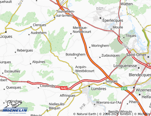 MICHELIN-Landkarte Boisdinghem - ViaMichelin