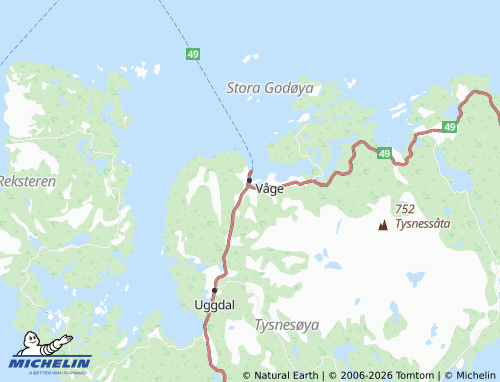 MICHELIN Tysnes map - ViaMichelin