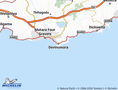 Mapa MICHELIN Devinuwara Pradeepagara Pedesa - ViaMichelin