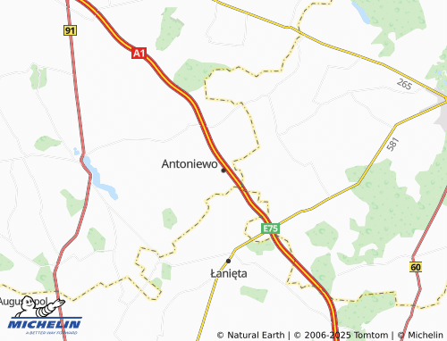MICHELIN Antoniewo map - ViaMichelin