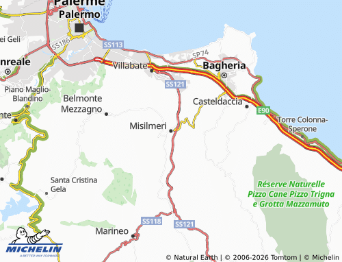 MICHELIN Misilmeri map - ViaMichelin