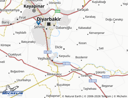 MICHELIN Dicle map - ViaMichelin