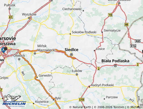 MICHELIN Siedlce map - ViaMichelin