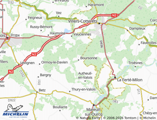 MICHELIN Boursonne map - ViaMichelin