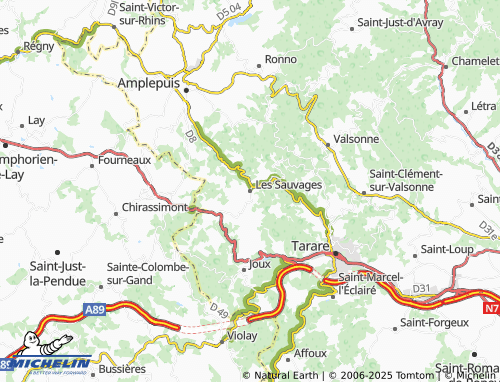 MICHELIN Les Sauvages map - ViaMichelin