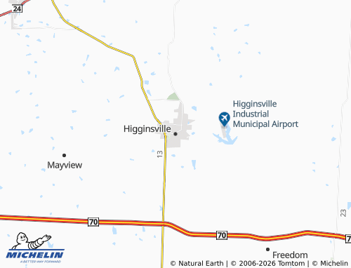 Mapa MICHELIN Higginsville - ViaMichelin