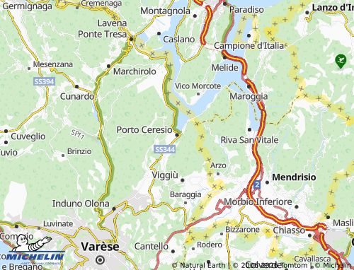 Mappa MICHELIN Porto Ceresio - ViaMichelin