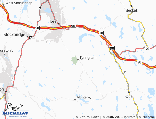 MICHELIN Tyringham map - ViaMichelin