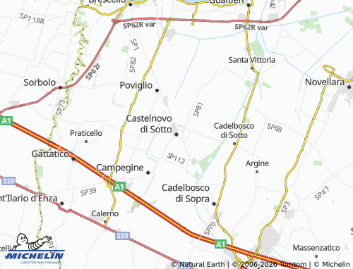 MICHELIN-Landkarte Castelnovo di Sotto - ViaMichelin