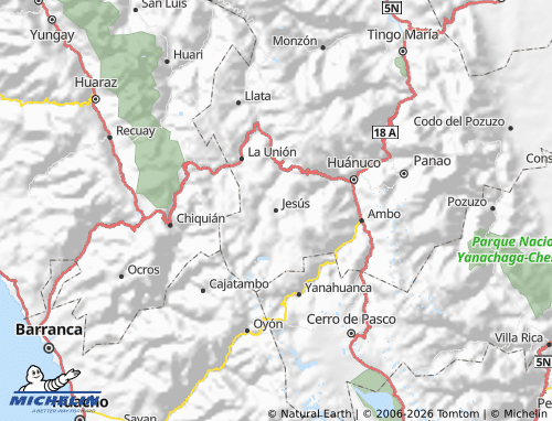 MICHELIN Lauricocha map - ViaMichelin