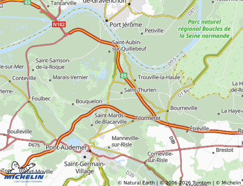 Mapa MICHELIN Saint-Thurien - ViaMichelin