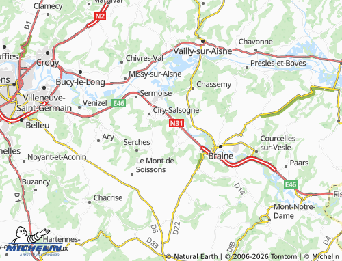 Mapa MICHELIN Vasseny - ViaMichelin