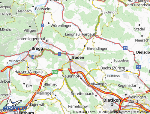 MICHELIN-Landkarte Ennetbaden - ViaMichelin