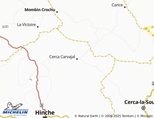 MICHELIN Cerca Carvajal map - ViaMichelin