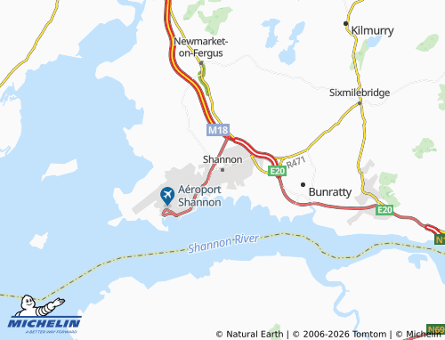 Kaart MICHELIN Shannon - ViaMichelin