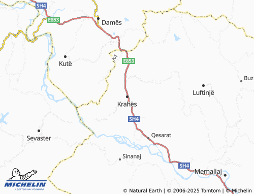 MICHELIN Krahës map - ViaMichelin