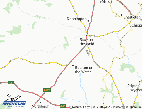 Mappa MICHELIN Lower Slaughter - ViaMichelin