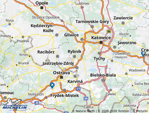 Carte MICHELIN Rybnik - ViaMichelin