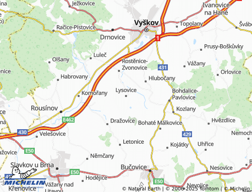 Kaart MICHELIN Lysovice - ViaMichelin