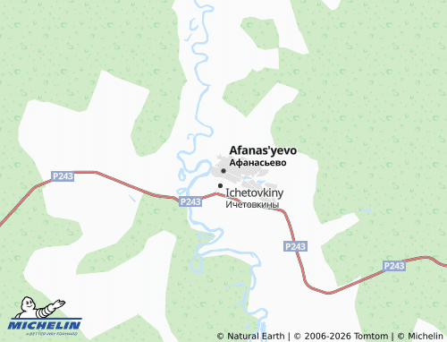 MICHELIN-Landkarte Afanas'yevo - ViaMichelin