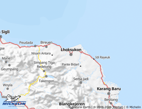 Mappa MICHELIN Aceh Utara - ViaMichelin
