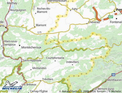 Carte MICHELIN Vaufrey - ViaMichelin