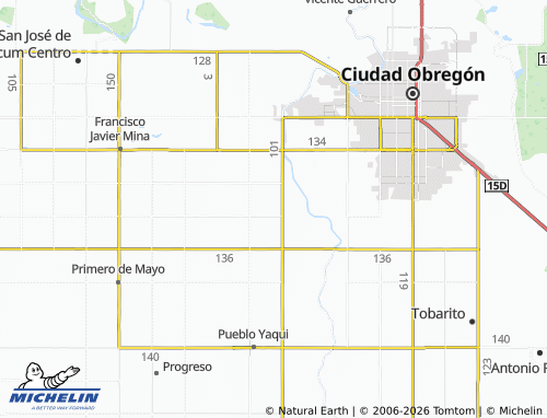 Mapa MICHELIN Ejido Cuauhtémoc, Campo 5 - ViaMichelin