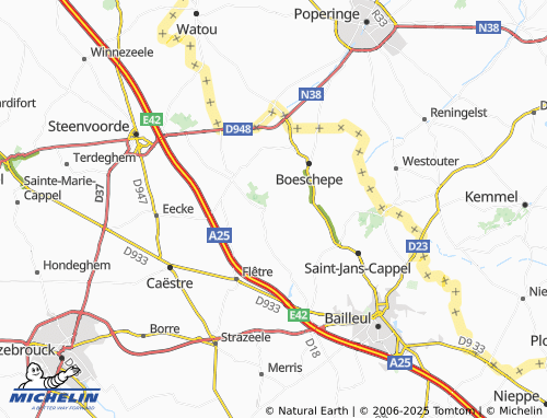 Mappa MICHELIN Mont des Cats - ViaMichelin