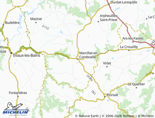 Mapa MICHELIN Marcillat-en-Combraille - ViaMichelin