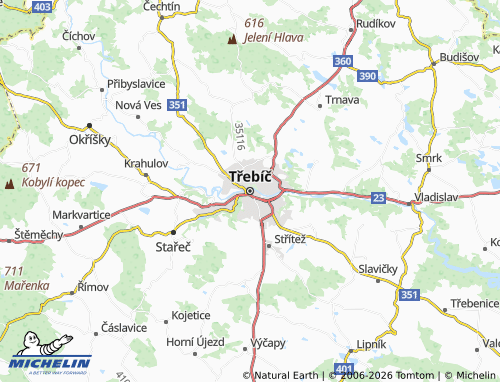 MICHELIN Třebíč map - ViaMichelin