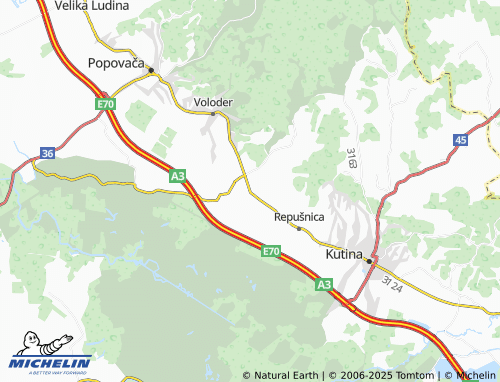 MICHELIN gornja Gračenica map - ViaMichelin