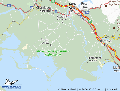 MICHELIN Psathotopi map - ViaMichelin