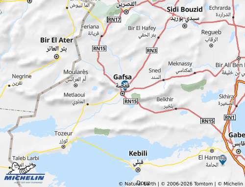 Mappa MICHELIN Qafsah - ViaMichelin