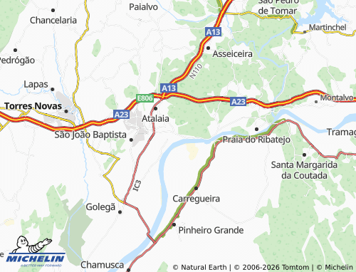 MICHELIN Vila Nova da Barquinha map - ViaMichelin