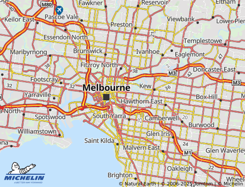 MICHELIN East Melbourne map - ViaMichelin
