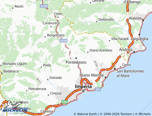 MICHELIN Pontedassio map - ViaMichelin