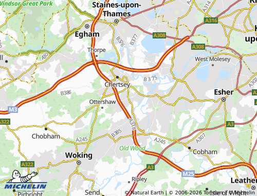 Carte MICHELIN Addlestone - ViaMichelin