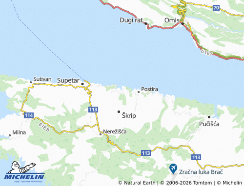 MICHELIN Splitska map - ViaMichelin
