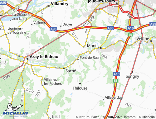 MICHELIN Pont-de-Ruan map - ViaMichelin