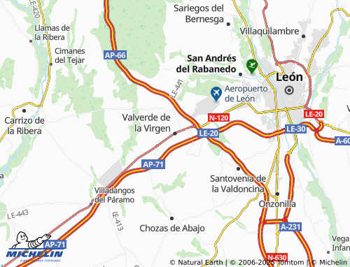 MICHELIN Valverde de la Virgen map - ViaMichelin