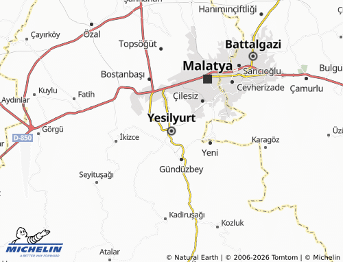 MICHELIN Yesilyurt map - ViaMichelin