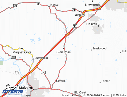 Carte MICHELIN Glen Rose - ViaMichelin