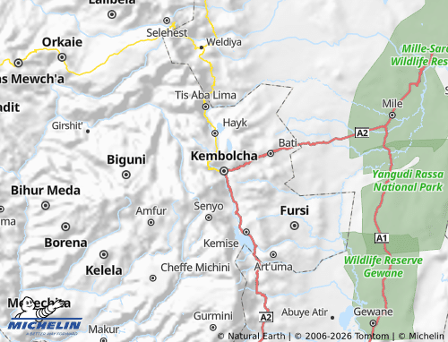 MICHELIN Dessie Zuriya map - ViaMichelin
