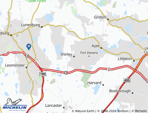 Mappa MICHELIN Shirley - ViaMichelin