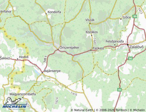 Mapa MICHELIN Nagyrákos - ViaMichelin
