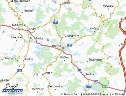 MICHELIN Blatná map - ViaMichelin